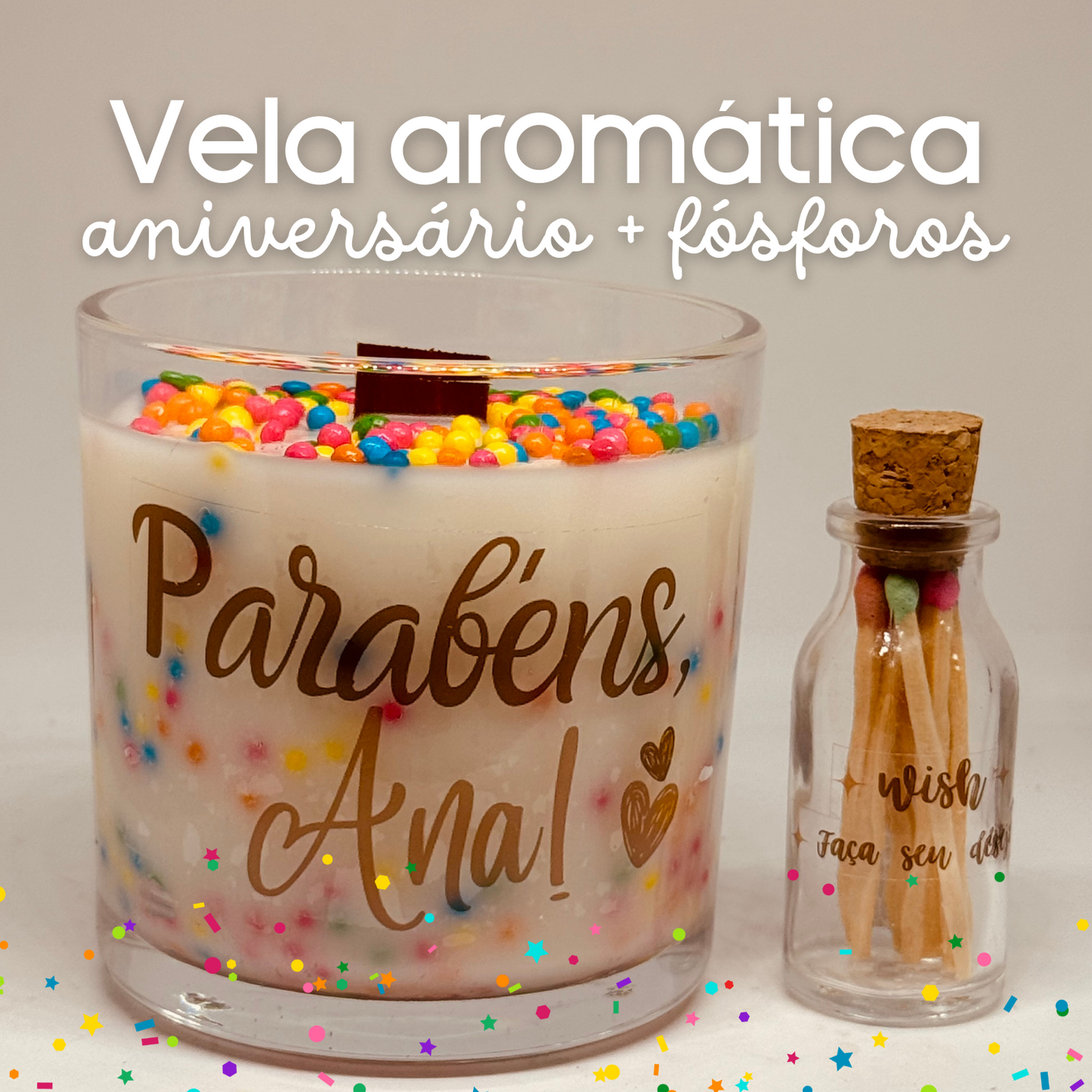 Vela aniversário & fósforos